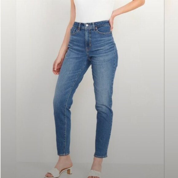 Old Navy extra stretch high rise curvy OG straight blue jeans size 0 NWT - Picture 10 of 10